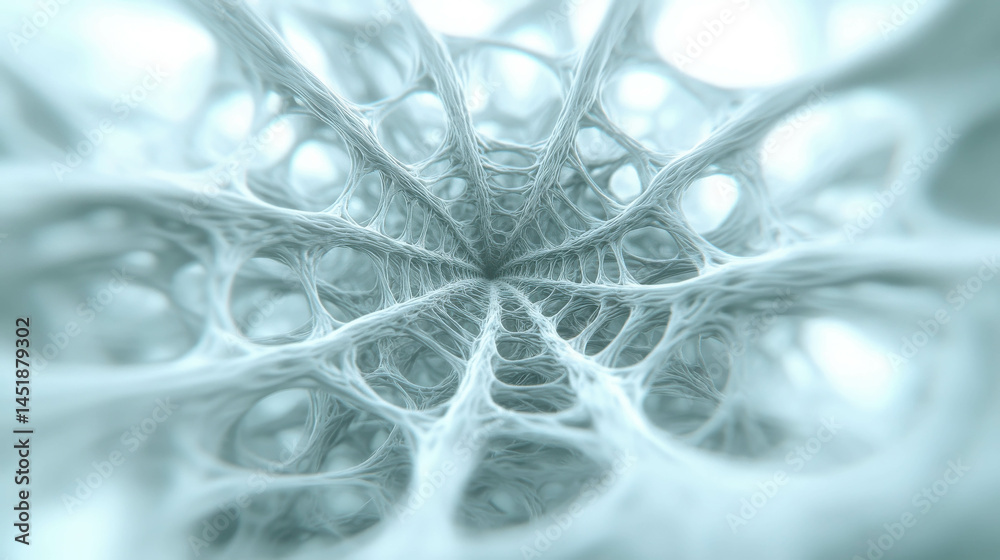 Aufkleber intricate abstract network design with fine lines and soft color palette in 3d perspective view