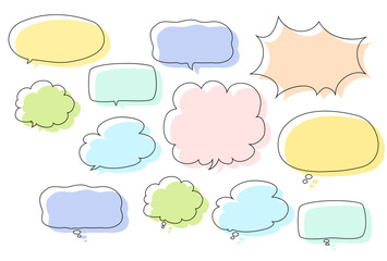 Colorful speech bubble set