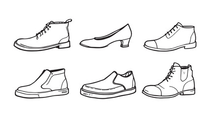 Leather Shoes Line Art Illustration Timeless Design for Every Step