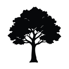 detailed big tree silhouette vector dynamic shape