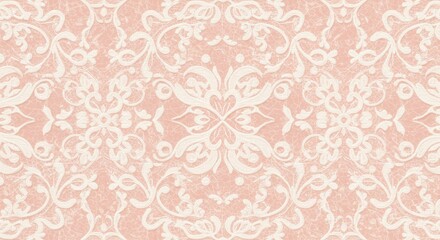 Fototapeta premium Elegant Floral Pattern on Light Pink Background Seamless Design