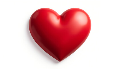Fototapeta premium Red heart symbolizing love on a white background 