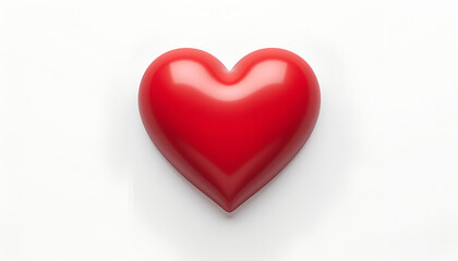 Red heart symbolizing love and affection on white background  