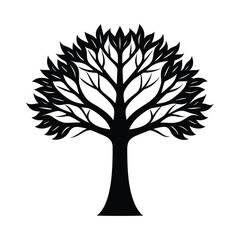 Obraz premium Large Tree Silhouette Vector Minimalistic Style