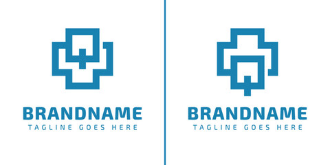 Obraz premium Letter Q Medical Cross Logo, symbolizing health, care, and medical professionalism