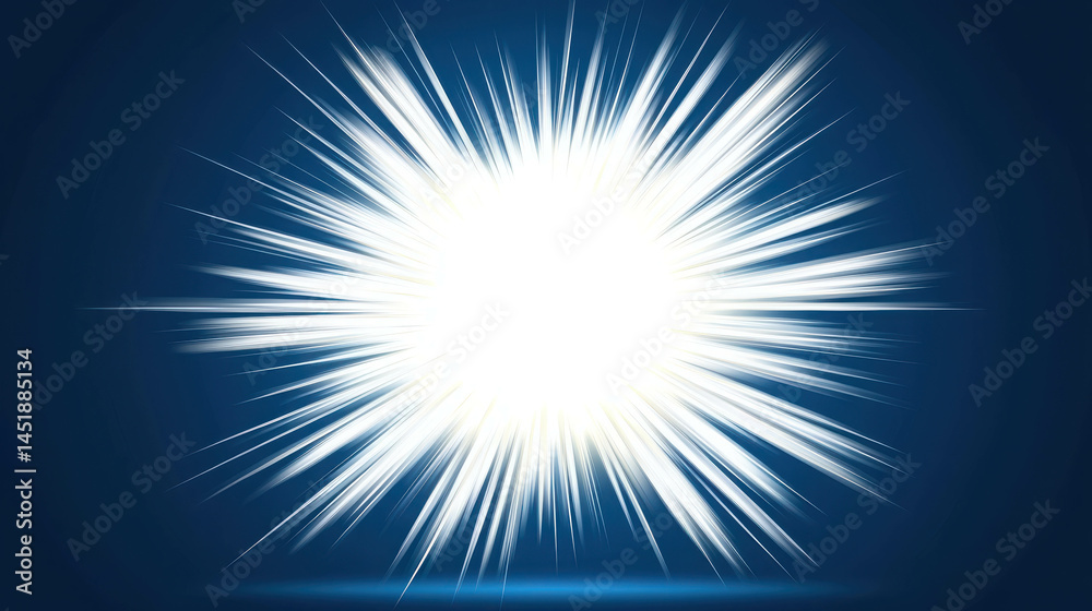 Poster bright explosion effect with radiating lines on dark background for dynamic visual impact