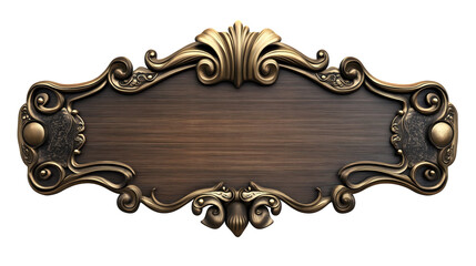 ornate antique nameplate sign isolated png transparent cutout