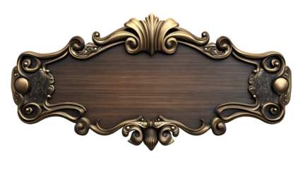 ornate antique nameplate sign isolated png transparent cutout