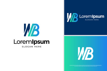 Creative letter W and B accounting logo design. Business logo design template