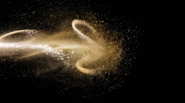 Pixie Fairy Dust Particle Burst Reveal Black Background