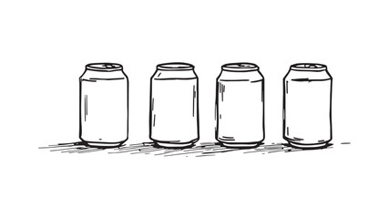 Soda can line art illustration perfect for graphic design work