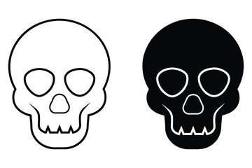 Skull Icon Vector Art Illustration with Transparent Background.