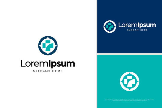 Clinic compass logo vector design concept. Healthcare logo design template