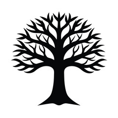 stylized big tree silhouette vector simple yet po 3