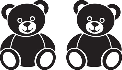 Teddy Bear Icon Set – Cute and Playful Plush Toy Graphics