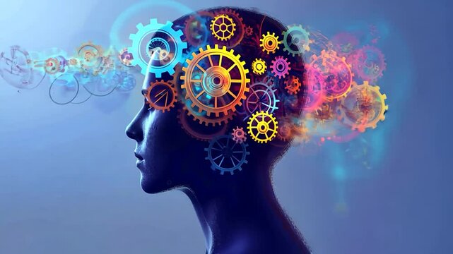 Woman's Mind Gears Working