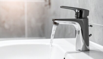 water flowing from faucet