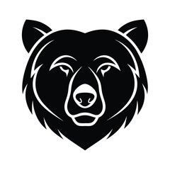 bear head silhouette vector sharp lines clean iso