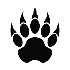 bear paw print with claws vector graphic 2
