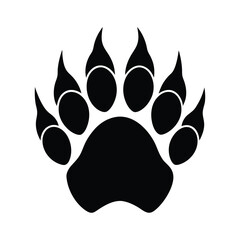 bear paw print with claws vector graphic