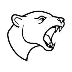 Obraz premium Aggressive Bear Roaring Silhouette Vector Illustration Design