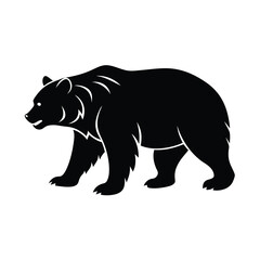 Fototapeta premium Grizzly Bear Silhouette Vector Illustration Rugged and Wild Artistic Design