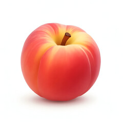 red peach on white background