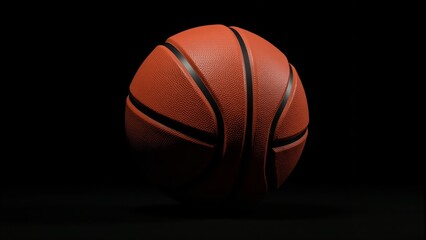 Basketball Isolated On Black Background, 3D