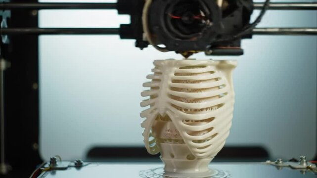 Innovative 3D printing creates unique vase design inspired by ribcage