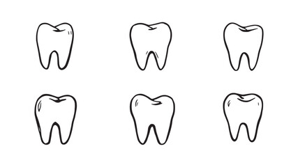 tooth line art black and white dental sketch illustration drawing