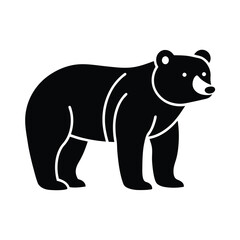 Fototapeta premium Minimalist Standing Bear Silhouette Vector Illustration