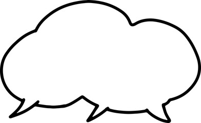 large generic speech bubble hand drawn with black curved lines