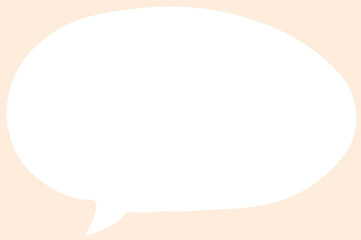 one white speech bubble hand drawn on light pink background