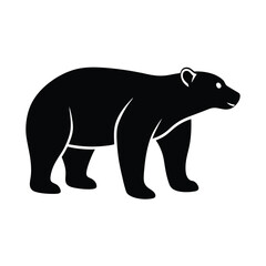 Obraz premium Roaring Bear Black Silhouette Vector Illustration Fierce and Powerful Artwork