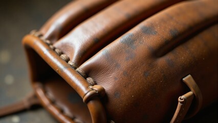 Close Up Of Old Baseball Glove