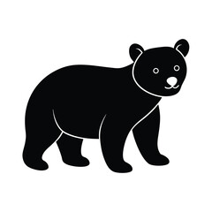 Fototapeta premium Cub Bear Silhouette Vector Illustration Cute and Minimal Design