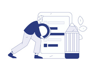 Invite friends to conduct questionnaire flat vector concept operation hand drawn illustration
