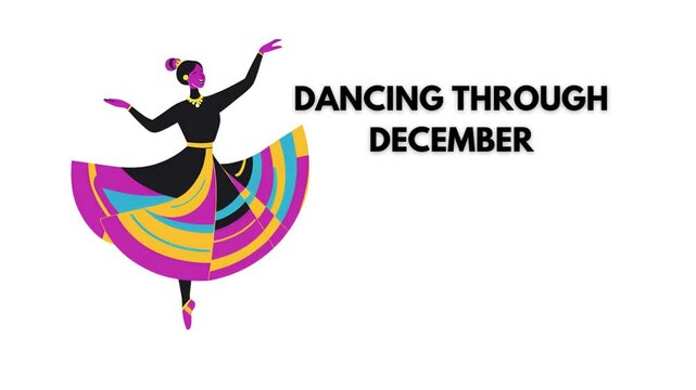 ballet dancer silhouette Dancing through December. animation video