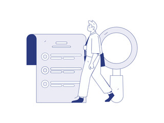Invite friends to conduct questionnaire flat vector concept operation hand drawn illustration
