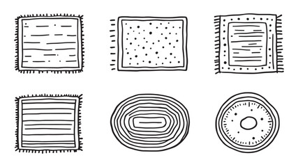 Wool Rug line art illustration detailed artistic representation of texture