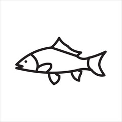 Carp icon symbol. Premium quality isolated on white background. color editable