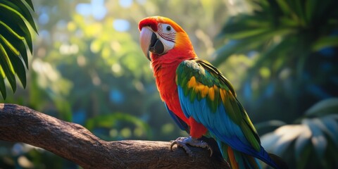 Obraz premium Stunning Parrot in Lush Tropical Forest