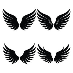 Obraz premium Bird Wings Vector Set Silhouette Icons for Logos, Art & Design.