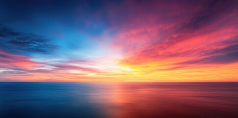 Stunning Sunset over the Ocean: A Breathtaking Display of Colors