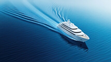 Luxury yacht sailing on deep blue ocean