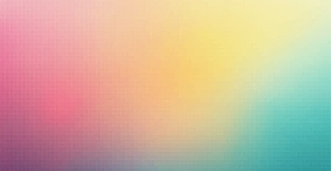 Abstract Colorful pink, yellow and turquoise gradient noisy grain background texture