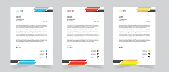 Corporate letterhead design template, new design, professional modern letterhead for company or business