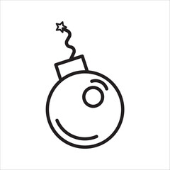 Bomb icon,vector illustration. Flat design style. vector bomb icon illustration isolated on White background, color editable