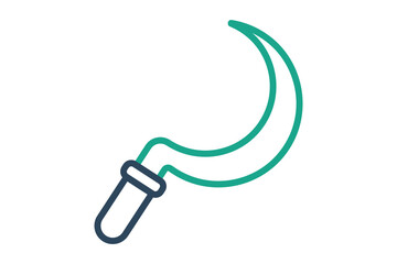 Sickle icon. line icon style. icon related to manual cultivation and work. agriculture elements vector illustration