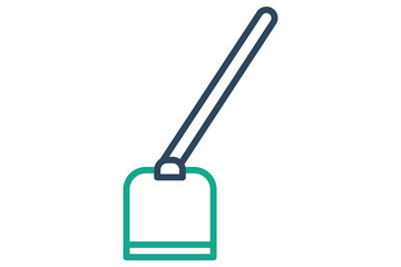 Hoe icon. line icon style. icon manual cultivation and work. agriculture elements vector illustration